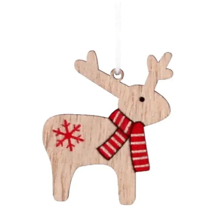 Прикраса декоративна Chomik Олені, дерево, комплект 18 шт (5900779879010) зображення 2