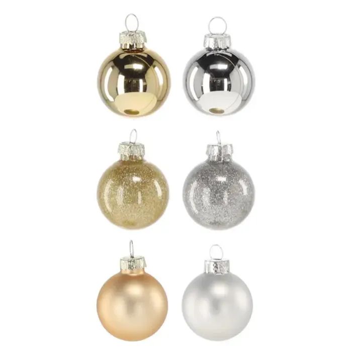 Елочная игрушка Chomik скляні кульки 36 шт, 4 см, колір мікс шампань, срібний (5900779882201) изображение 2
