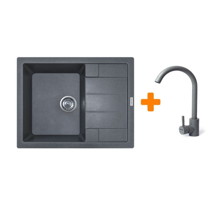 Мийка кухонна Adamant Anila сірий + змішувач (182496910304)