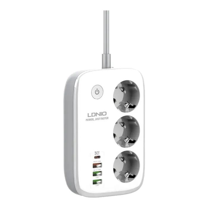 Сетевой фильтр питания LDNIO SEW3452 WiFi 3роз 3USB/1Type-C (SEW3452) изображение 2