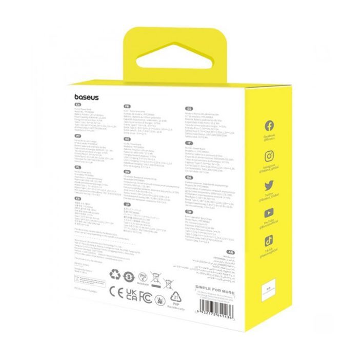 Батарея универсальная Baseus Magnetic Wireless Mini Air 6000mAh 20W PD, QC, Qi-15W, Black (P10059002113-00) изображение 10