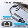 Переходник USB-C to RJ45 Ethernet 1000Mbps gray Vention (CFQHB) изображение 10