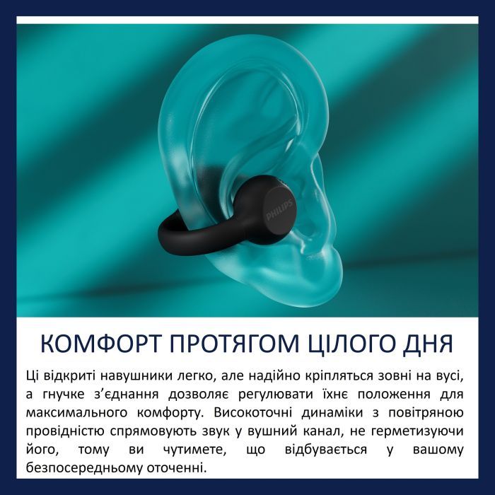 Навушники Philips TAQ2000BK/00 Wireless Black (TAQ2000BK/00) зображення 8