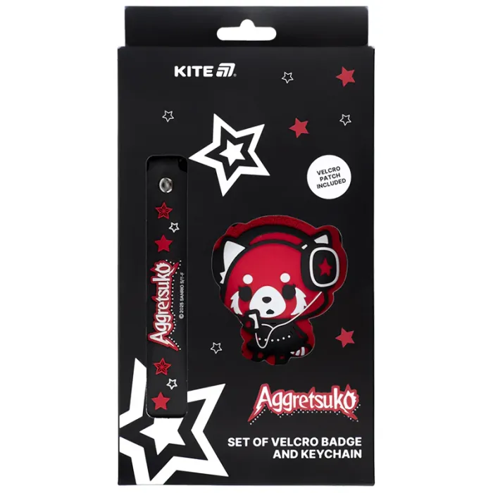 Бейдж Kite набор на липучке и подвеска Aggretsuko (AR25-3010-2)
