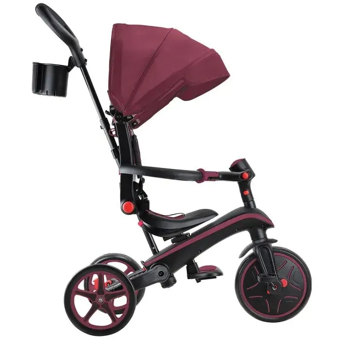 Дитячий велосипед Globber Explorer trike Foldable 4 в 1, бордовий (732-202-2) зображення 2