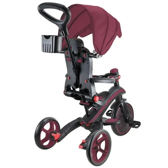 Дитячий велосипед Globber Explorer trike Foldable 4 в 1, бордовий (732-202-2) зображення 3