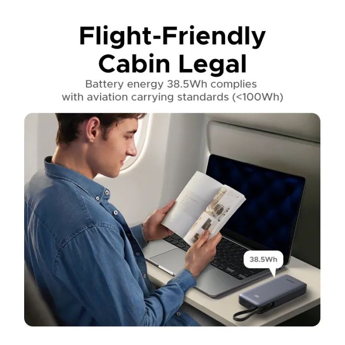 Батарея універсальна Ugreen 20000mAh 45W with Built-in Cable (PB536 55988B) зображення 7