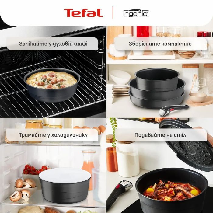 Набор посуды Tefal Ingenio Inspiration, 6 предметів, чорний (L867S604) изображение 8