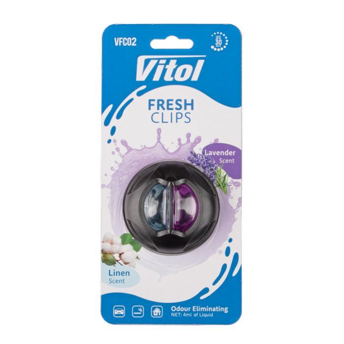 Ароматизатор для автомобиля VITOL Fresh Clips Linen +Lavender (VFC02)