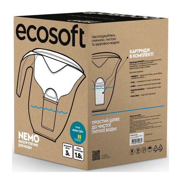 Фильтр-кувшин Ecosoft НЕМО зелений 3л 1 шт (4820056807073) изображение 12