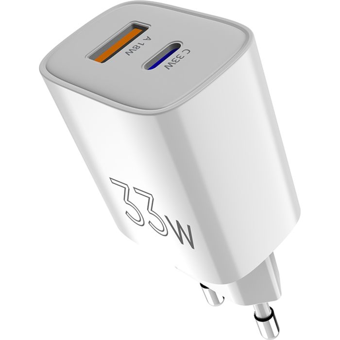 Зарядное устройство Sigma 1xUSB-C PD33W + 1xUSB QC3.0 GaN X-power PS33-01 white (4827798527719) изображение 11