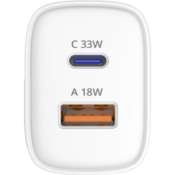 Зарядное устройство Sigma 1xUSB-C PD33W + 1xUSB QC3.0 GaN X-power PS33-01 white (4827798527719) изображение 4