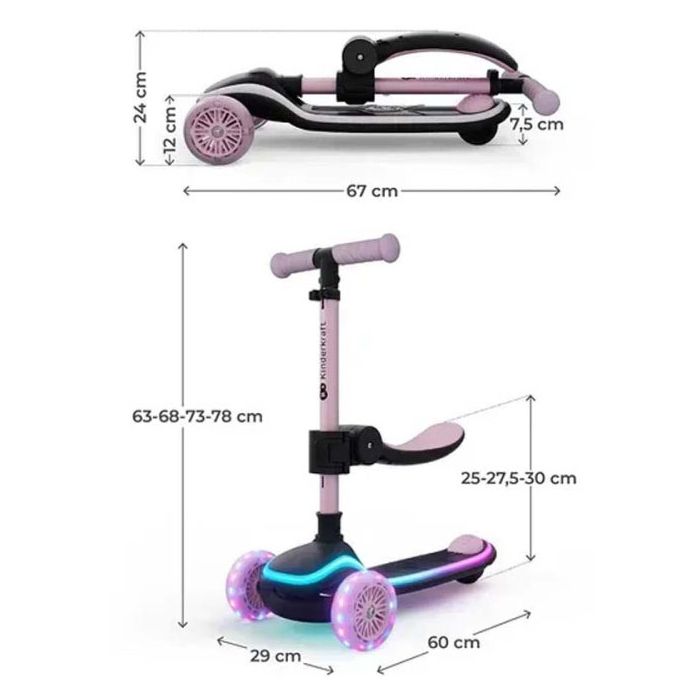 Самокат Kinderkraft 2-в-1 Raket Up Pink (KRRAUP00PNK0000) (5902533930036) изображение 5