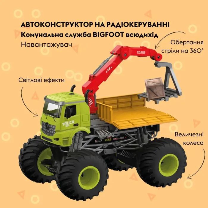 Конструктор Otamanko Автоконструктор BIGFOOT Вездеход Погрузчик (FY002A (green)) изображение 3
