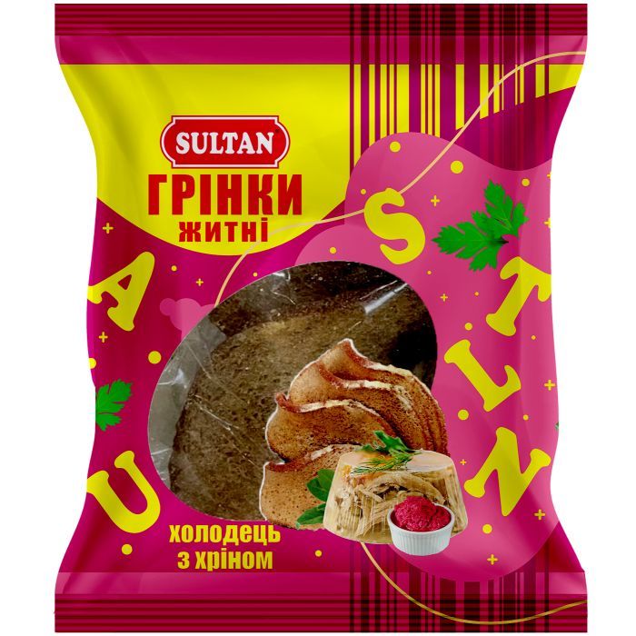 Сухарики Sultan ржаные "холодник с хреном" 80 г (slt.50991)