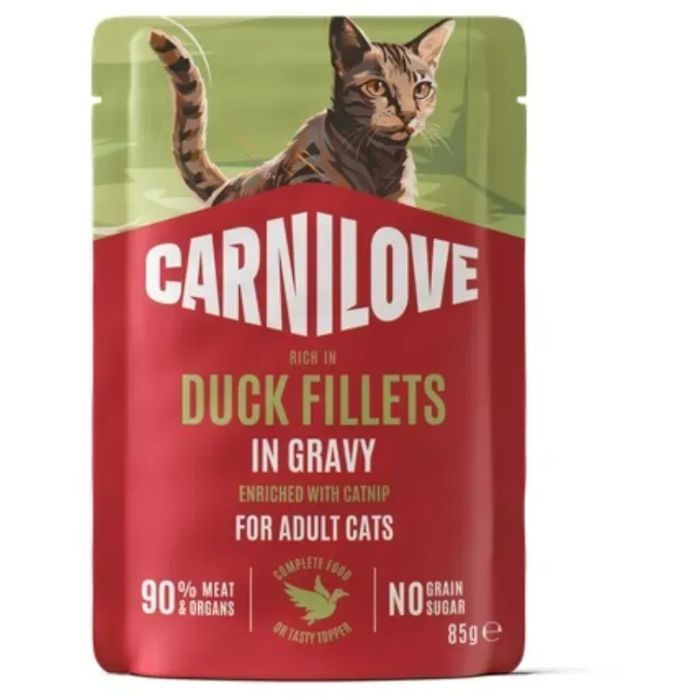 Вологий корм для кішок Carnilove Gravy Duck with Catnip 85 г (8595602584659)