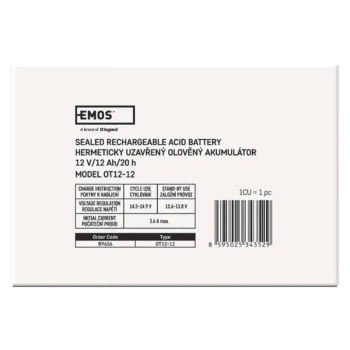 Батарея до ДБЖ EMOS 12V 12Ah (B9656) зображення 10