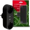 Сетевой разветвитель EUROELECTRIC X2 16A 2xUSB Black с заземлением (EE-2/2USB-16A(black)) изображение 2