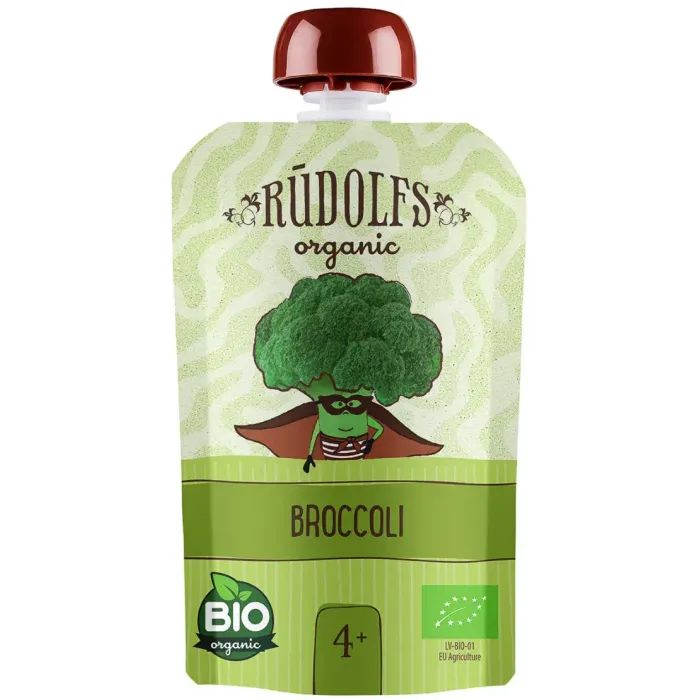 Детское пюре Rudolfs органическая брокколи 4+, 90 г (4751017943113)