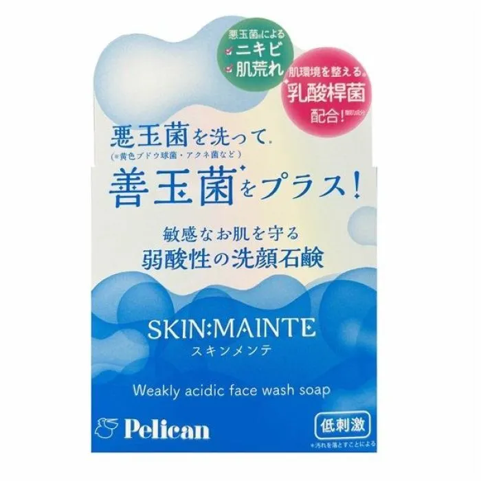 Твердое мыло Pelican SKIN:MAINTE Face Wash Soap pH-сбалансированное Для умывания лица 80 г (4976631481777)