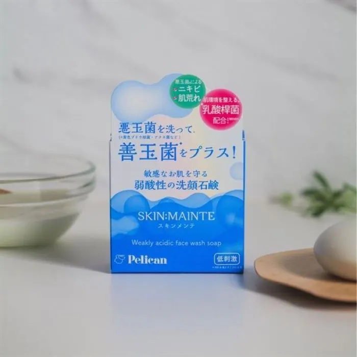 Твердое мыло Pelican SKIN:MAINTE Face Wash Soap pH-сбалансированное Для умывания лица 80 г (4976631481777) изображение 4