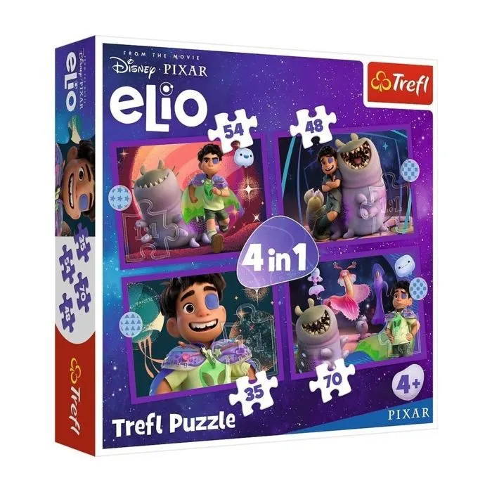 Пазл Trefl Disney Elio Внеземные миссии 4 в 1 (35, 48, 54, 70) (5900511346657)