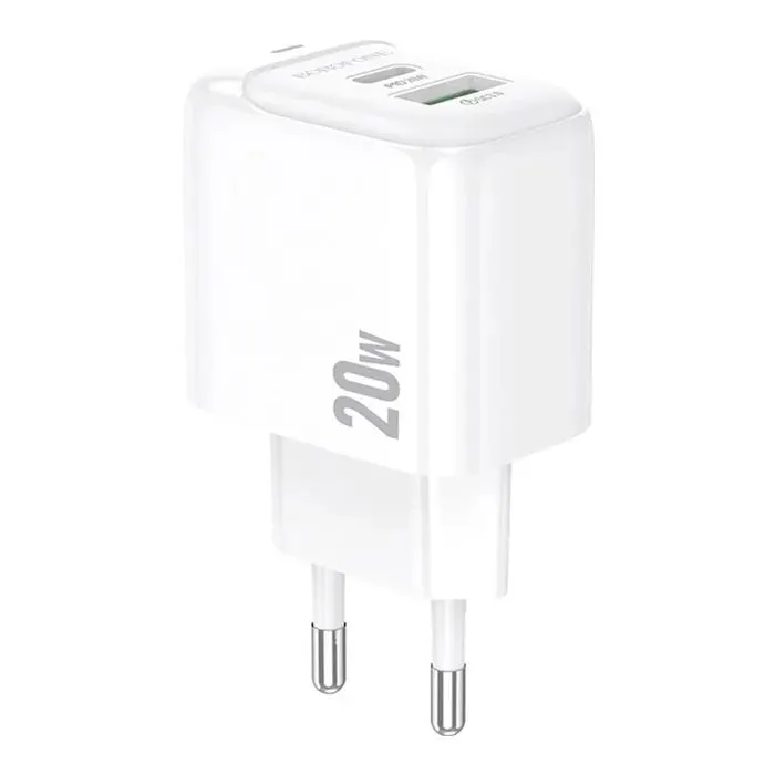Зарядное устройство BOROFONE BAS44A 1xUSB-C PD20W + 1xUSB QC3.0 white (6941991113840)