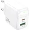 Зарядное устройство BOROFONE BAS44A 1xUSB-C PD20W + 1xUSB QC3.0 white (6941991113840) изображение 3