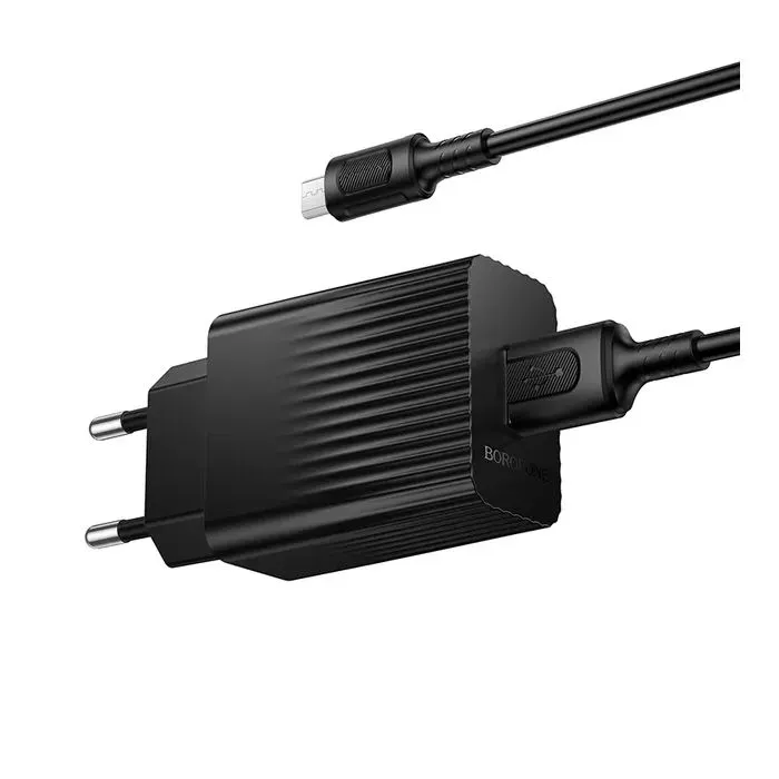 Зарядное устройство BOROFONE USB QC3.0 + cable USB to Micro 5P black (6941991122651) изображение 2