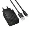 Зарядное устройство BOROFONE USB QC3.0 + cable USB to Micro 5P black (6941991122651)