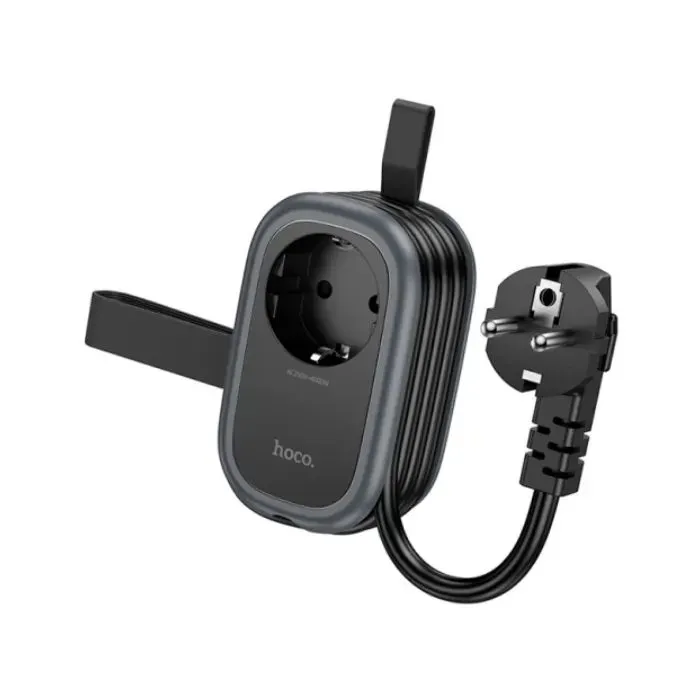 Сетевой фильтр питания HOCO NS6 1 роз, 2 USB, USB-C, 30W, 1.1м, Black (NS6B) изображение 2