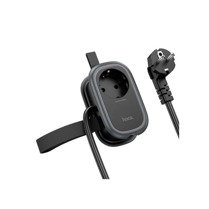Сетевой фильтр питания HOCO NS6 1 роз, 2 USB, USB-C, 30W, 1.1м, Black (NS6B) изображение 3
