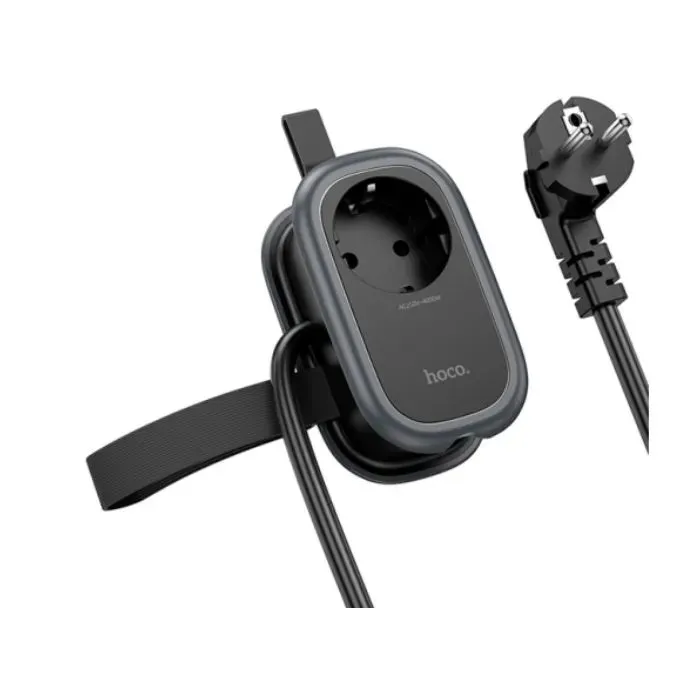 Сетевой фильтр питания HOCO NS6 1 роз, 2 USB, USB-C, 30W, 1.1м, Black (NS6B) изображение 3