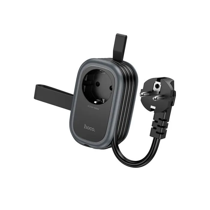 Сетевой фильтр питания HOCO NS6 1 роз, 2 USB, USB-C, 30W, 1.1м, Black (NS6B) изображение 4
