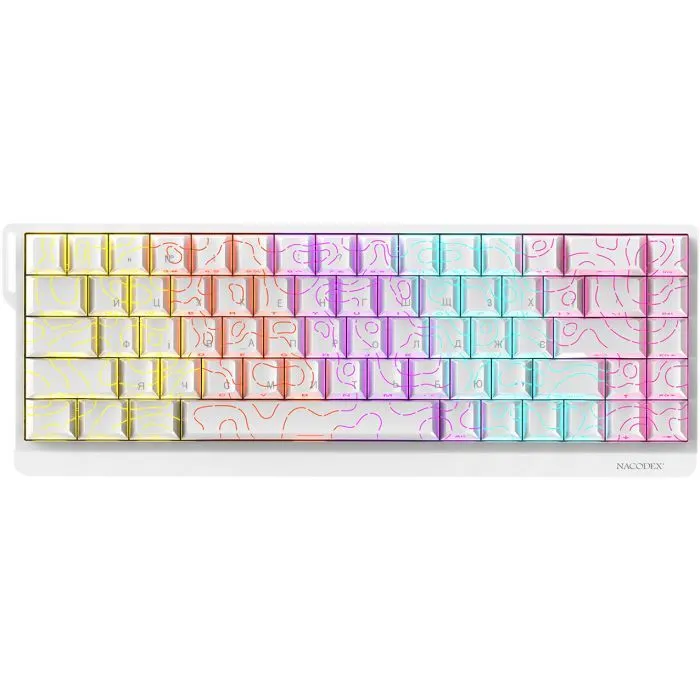 Клавіатура Ajazz NacodeX NK68 V2 Red Switch LED USB UA White (NK68-V2-R-S-W)