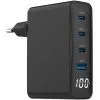 Зарядное устройство Gembird 3xUSB-C PD100W + 1xUSB QC3.0 30W black (TA-UC-PDQC100LCD-01-BK)