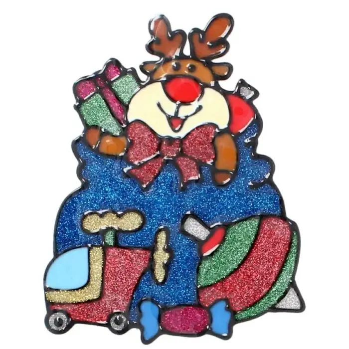 Новорічні наклейки Chomik 18x25см, Олень з подарунками (5900779851894_7)