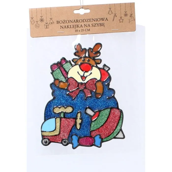 Новорічні наклейки Chomik 18x25см, Олень з подарунками (5900779851894_7) зображення 2