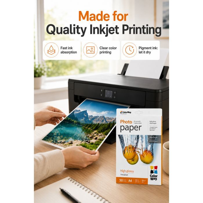 Фотобумага ColorWay A4 180г glossy 50л (PG180050A4) изображение 7