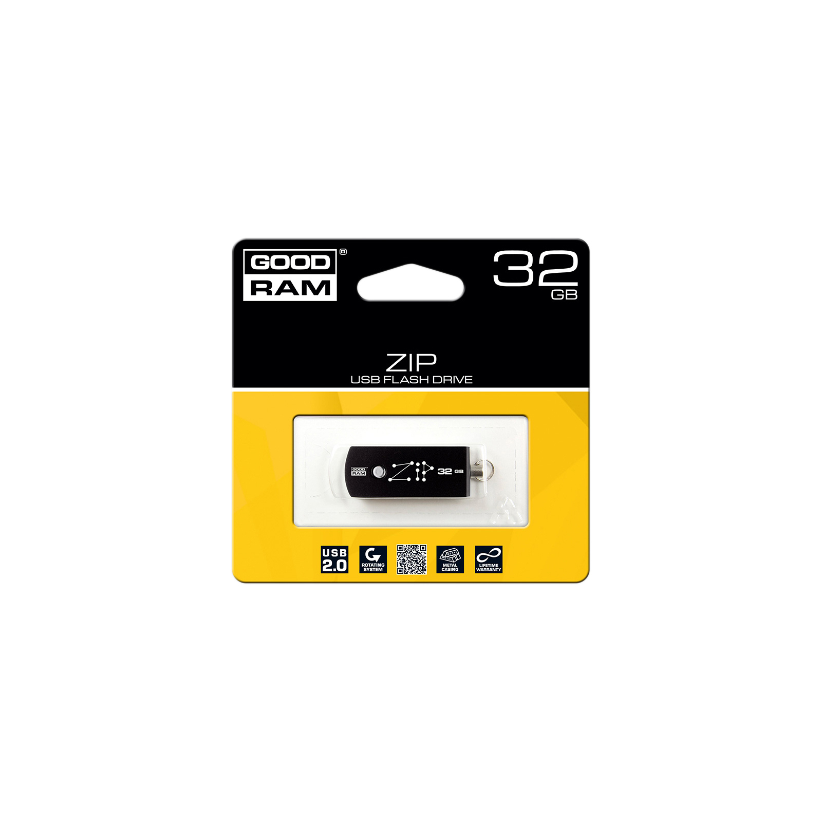 USB флеш накопитель Goodram 32GB Zip Black USB 2.0 (PD32GH2GRZIKR9) изображение 4