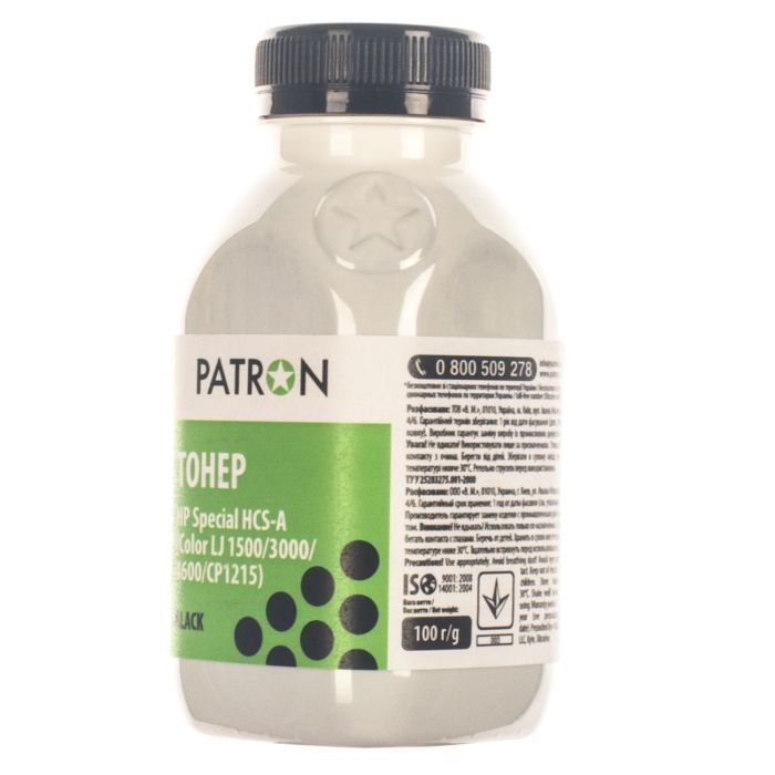 Тонер HP CLJ 1500/3000/4600/CP1215) BLACK 50г Patron (HCS-A-B-050) зображення 2