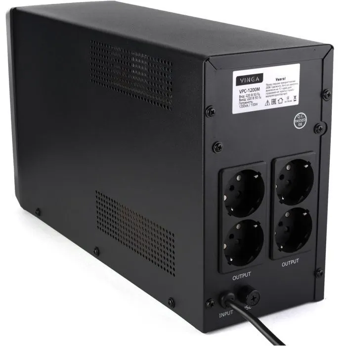 Источник бесперебойного питания Vinga LCD 1200VA metal case (VPC-1200M) изображение 10