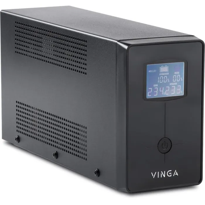 Источник бесперебойного питания Vinga LCD 1200VA metal case (VPC-1200M) изображение 2