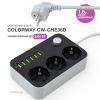 Сетевой фильтр питания ColorWay CW-CHЕ36B, 3 розетки/6USB Black 1.8M (CW-CHE36B) изображение 6
