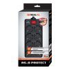Сетевой фильтр питания REAL-EL REAL-EL RS-8 PROTECT, 1.8m, black (EL122300021) изображение 2