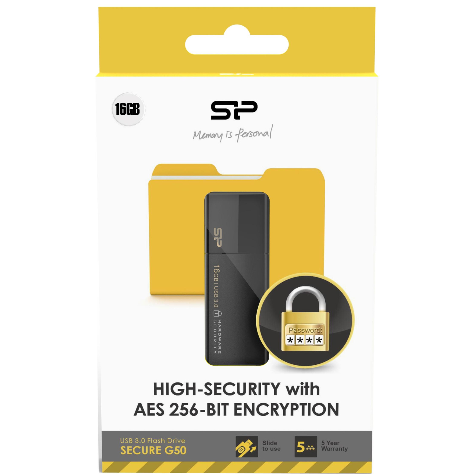 USB флеш накопитель Silicon Power 16GB Secure G50 USB 3.0 (SP016GBUF3G50V1K) изображение 4