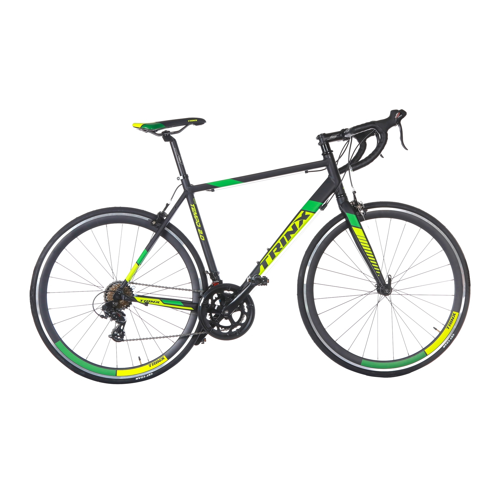 Велосипед Trinx Tempo 2.0 700C*540MM Matt-Black-Green (10030083)