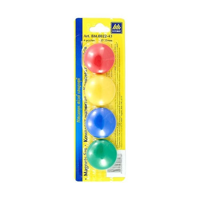 Магніт Buromax 30mm, set 4pcs, blister (BM.0022-43) зображення 2