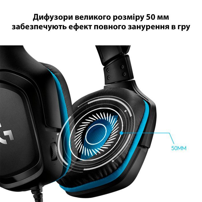 Наушники Logitech G432 7.1 Surround Sound Wired Gaming Headset (981-000770) изображение 4