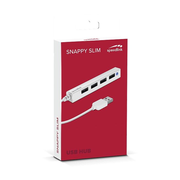 Концентратор Speedlink SNAPPY SLIM USB Hub, 4-Port, USB 2.0, Passive, White (SL-140000-WE) изображение 3